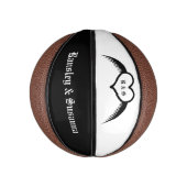 Gothic Wedding Flügelherz Mit Monogramm Mini Basketball (Vertikal)