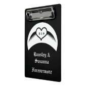 Gothic Wedding Flügelherz Mit Monogramm Mini Klemmbrett (Gewinkelt2)