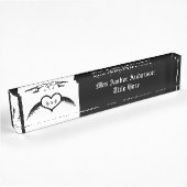 Gothic Wedding Flügelherz Mit Monogramm Namensplakette