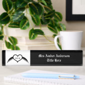 Gothic Wedding Flügelherz Mit Monogramm Namensplakette