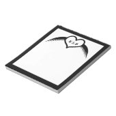 Gothic Wedding Flügelherz Mit Monogramm Notizblock (Rotiert)