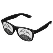 Gothic Wedding Flügelherz Mit Monogramm Partybrille (Schrägansicht)