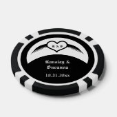 Gothic Wedding Flügelherz Mit Monogramm Pokerchips (Einzeln)