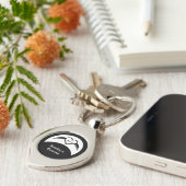 Gothic Wedding Flügelherz Mit Monogramm Schlüsselanhänger (Seite)