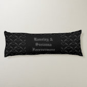 Gothic Wedding Flügelherz Mit Monogramm Seitenschläferkissen (Rückseite)