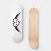 Gothic Wedding Flügelherz Mit Monogramm Skateboard (Vorderseite)