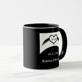 Gothic Wedding Flügelherz Mit Monogramm Tasse (VorderseiteRechts)