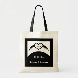 Gothic Wedding Flügelherz Mit Monogramm Tragetasche