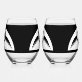 Gothic Wedding Flügelherz Mit Monogramm Weinglas Ohne Stiel (Links)