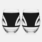 Gothic Wedding Flügelherz Mit Monogramm Weinglas Ohne Stiel (Rechts)