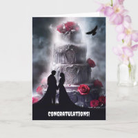 Gothic Wedding Gratulation mit Raven Cake