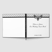 Gothic Wedding Guest Book - Black & White Moth Gästebuch (Voll)