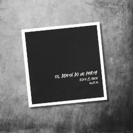 Gothic Wedding Individuelle Name Black Cocktail Na Serviette