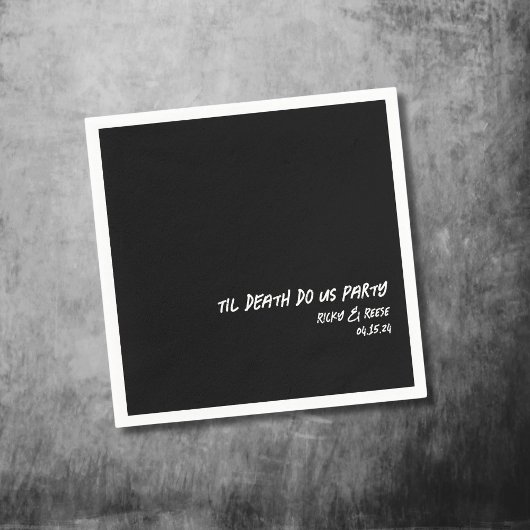 Gothic Wedding Individuelle Name Black Cocktail Na Serviette