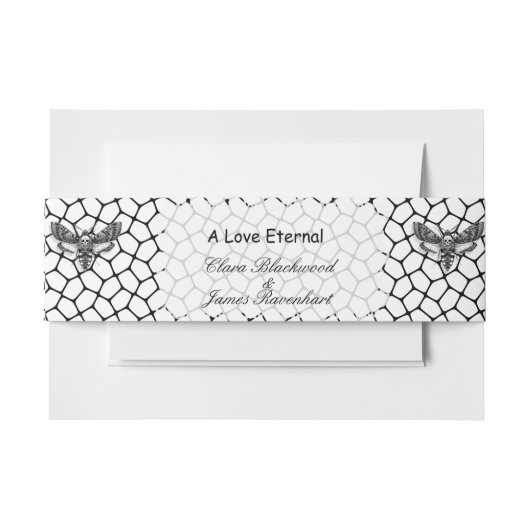 Gothic Wedding Invitation Bly Band - Eleganter Bla (Vorderseite Beispiel)