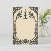 Gothic Wedding Invitation – Candle Design (AI-Gen) Einladung (Stehend Vorderseite)