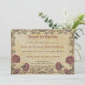 Gothic Wedding Invitation - Dunkle Blume Vintag Einladung (Stehend Vorderseite)