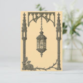 Gothic Wedding Invitation – Hanging Lantern AI-Gen Einladung (Stehend Vorderseite)