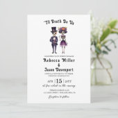 Gothic Wedding Invitation Skeletts Einladung (Stehend Vorderseite)