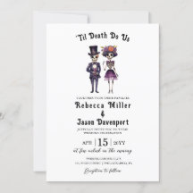 Gothic Wedding Invitation Skeletts