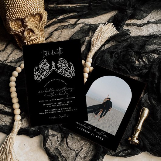 Gothic Wedding Invite, Moody bis Death Wedding Einladung
