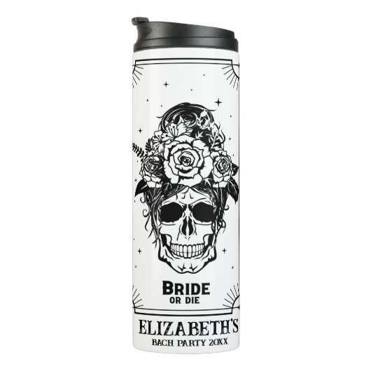 Gothic Wedding Junggeselinnen-Abschied Maßgeschnei Thermosbecher (Nach rechts gedreht)