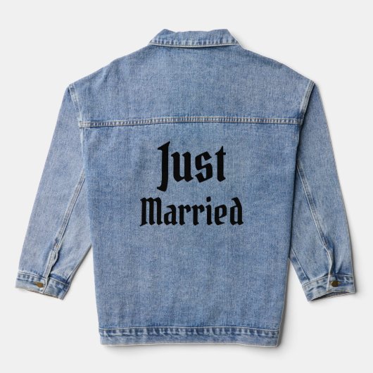 Gothic Wedding Just Married Bride Groom Jean Jeansjacke (Rückseite)