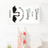 Gothic Wedding Kissing Black Swans Custom Banner (Insitu)