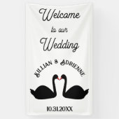 Gothic Wedding Kissing Black Swans Custom Banner (Vertikal)