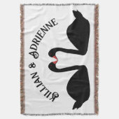 Gothic Wedding Kissing Black Swans Custom Decke (Vorderseite Vertikal)
