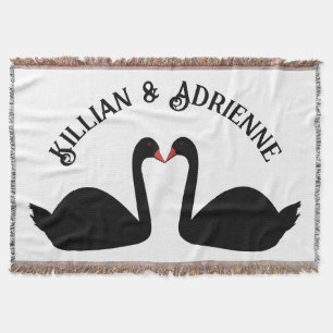 Gothic Wedding Kissing Black Swans Custom Decke