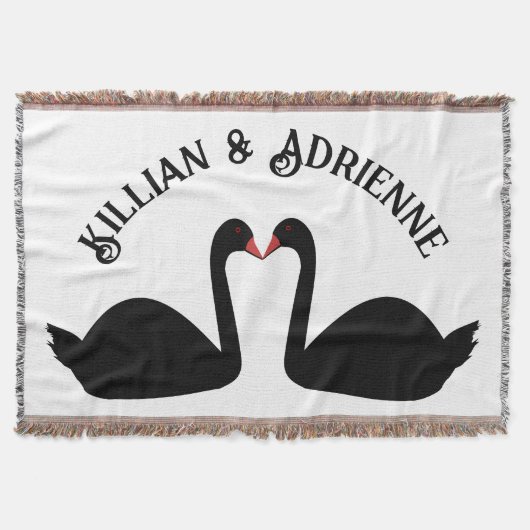 Gothic Wedding Kissing Black Swans Custom Decke (Vorderseite)