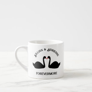 Gothic Wedding Kissing Black Swans Custom Espressotasse