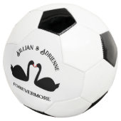 Gothic Wedding Kissing Black Swans Custom Fußball (Dreiviertel)