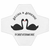 Gothic Wedding Kissing Black Swans Custom Fußball (Flach)