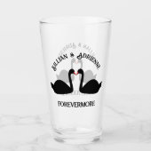 Gothic Wedding Kissing Black Swans Custom Glas (Vorderseite)
