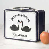 Gothic Wedding Kissing Black Swans Custom Metall Brotdose (Beispiel)