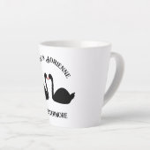 Gothic Wedding Kissing Black Swans Custom Milchtasse (Rechte Ecke)