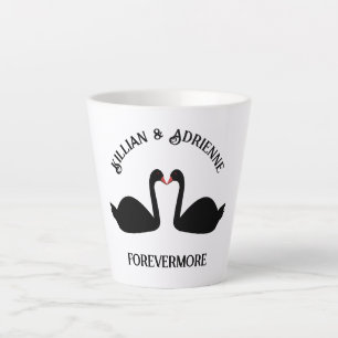 Gothic Wedding Kissing Black Swans Custom Milchtasse
