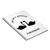 Gothic Wedding Kissing Black Swans Custom Notizblock (Rechte Seite)