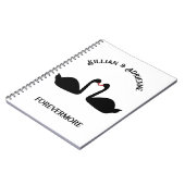 Gothic Wedding Kissing Black Swans Custom Notizblock (Linke Seite)