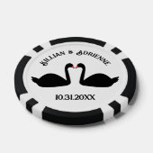 Gothic Wedding Kissing Black Swans Custom Pokerchips (Einzeln)