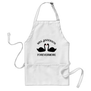Gothic Wedding Kissing Black Swans Custom Schürze