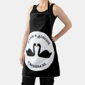 Gothic Wedding Kissing Black Swans Custom Schürze (InSitu)