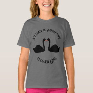 Gothic Wedding Kissing Black Swans Custom T-Shirt