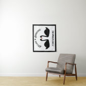 Gothic Wedding Kissing Black Swans Custom Wandteppich (Beispiel)