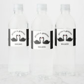 Gothic Wedding Kissing Black Swans Custom Wasserflaschenetikett (Flaschen)