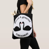 Gothic Wedding Kissing Black Swans doppelseitig Tasche (Von Nahem)