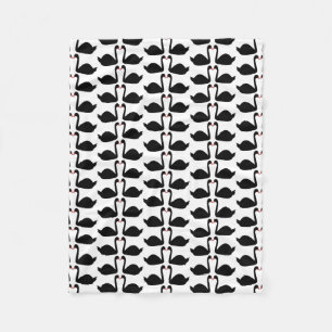 Gothic Wedding Kissing Black Swans Gemustert Fleecedecke