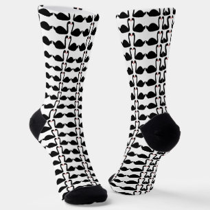Gothic Wedding Kissing Black Swans Gemustert Socken